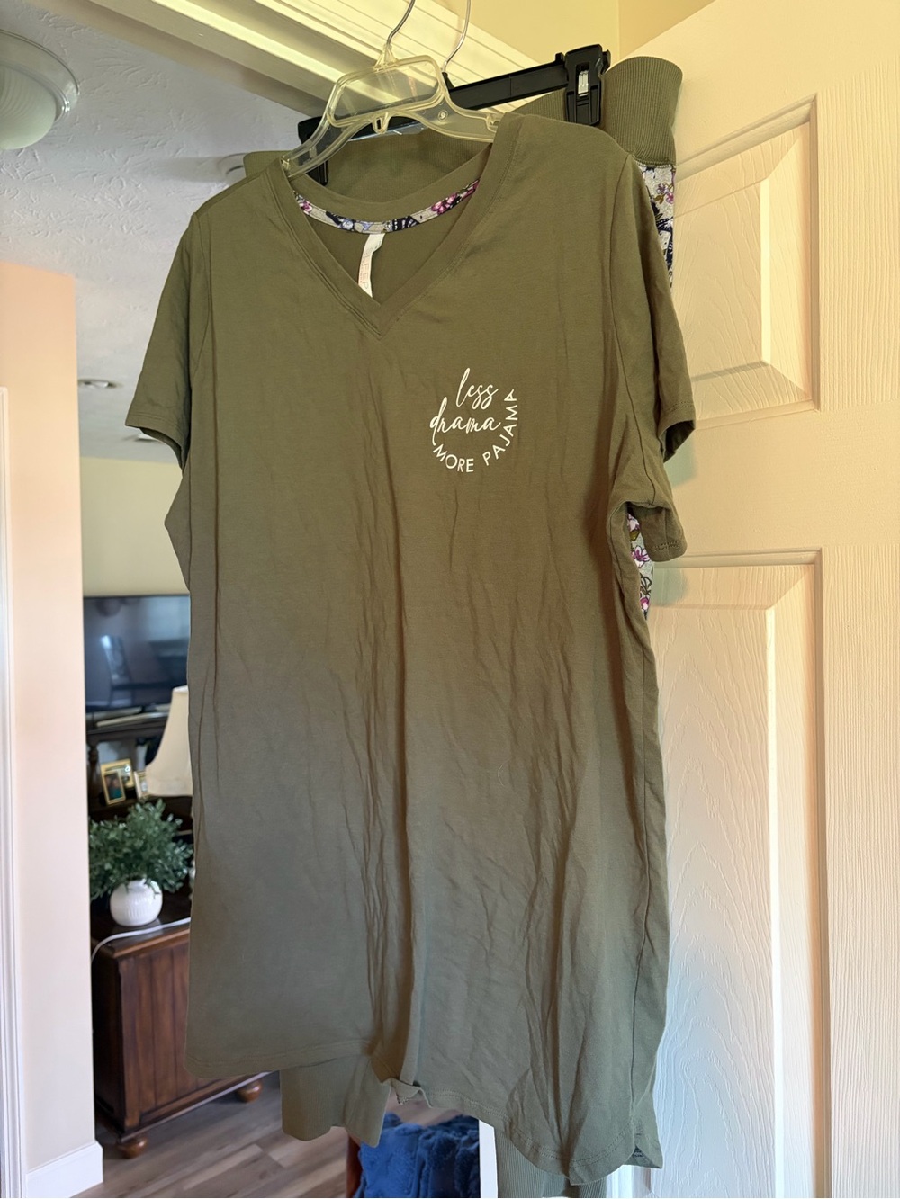 Lane Bryant Olive V-Neck Pajama top and matching joggers